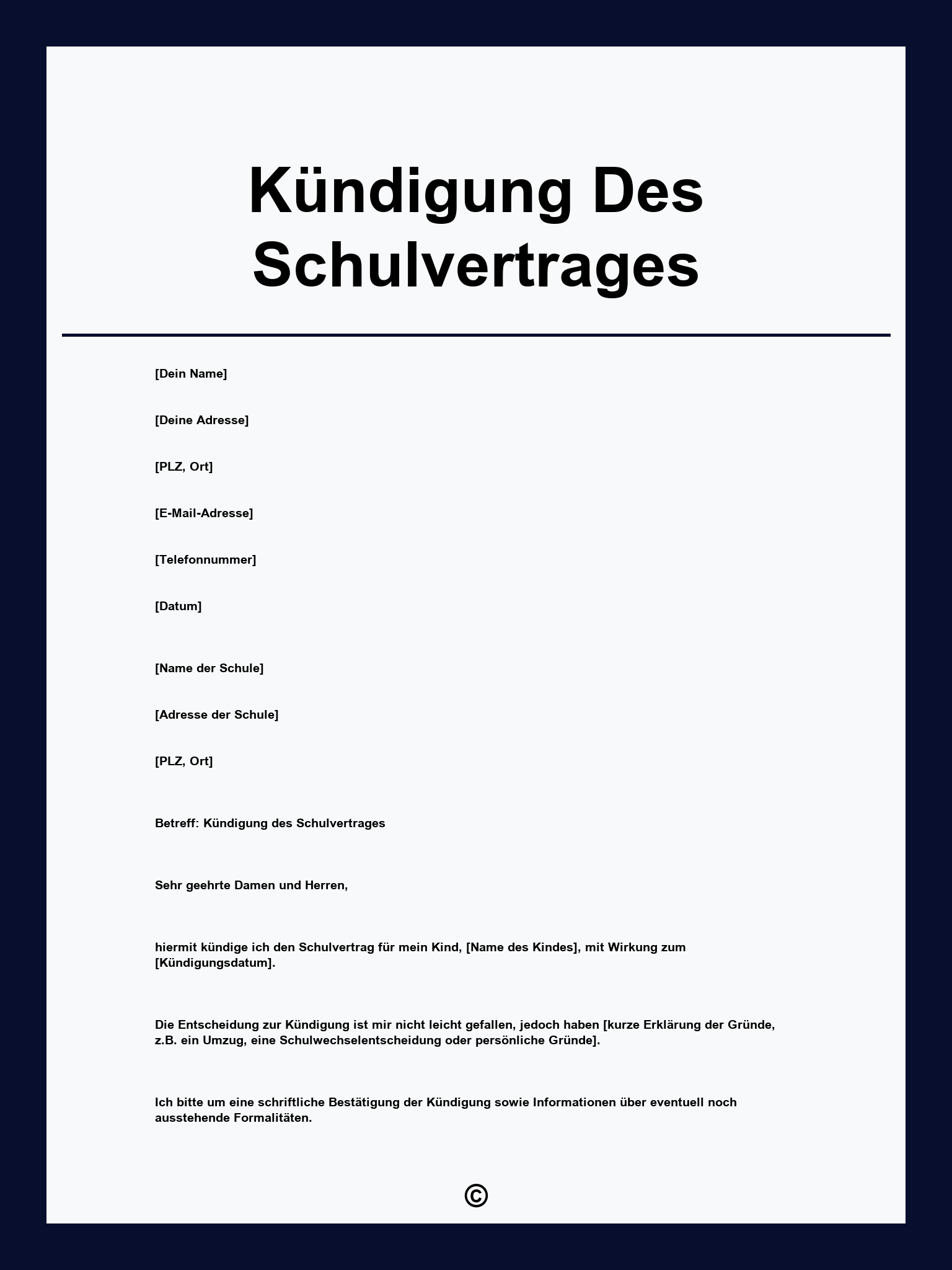 Kündigung Des Schulvertrages