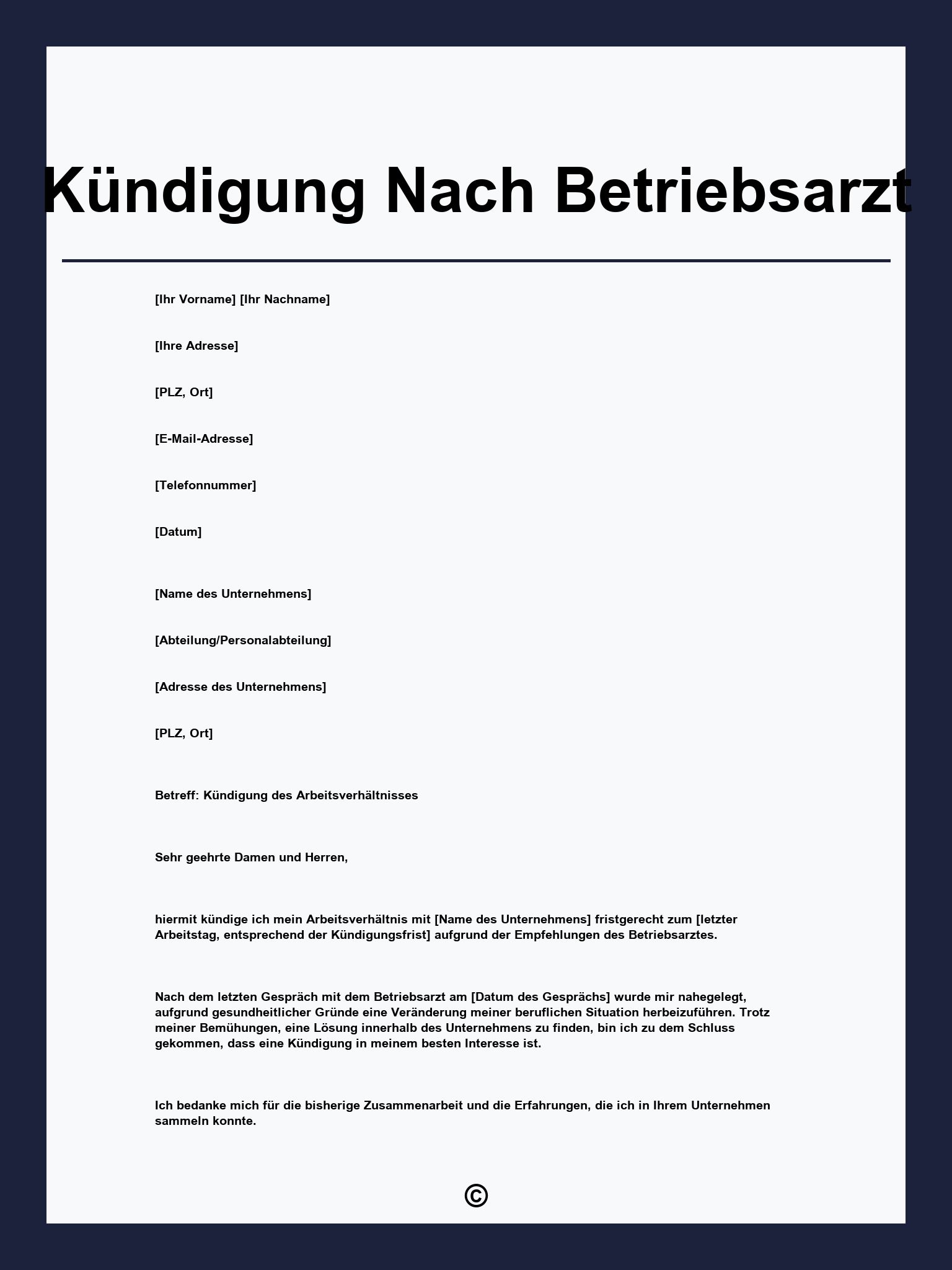 Kündigung Nach Betriebsarzt